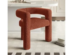 New KOMHTOM Poltrona, tecido de veludo teddy, Castanho