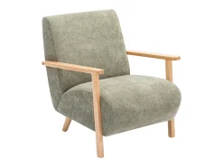 Poltrona*Vente-unique Poltrona tecido e madeira , estilo contemporâneo JULOMO Verde