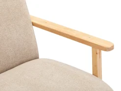 Poltrona|Vente-unique Poltrona tecido e madeira , estilo contemporâneo JULOMO Bege