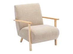 Poltrona|Vente-unique Poltrona tecido e madeira , estilo contemporâneo JULOMO Bege