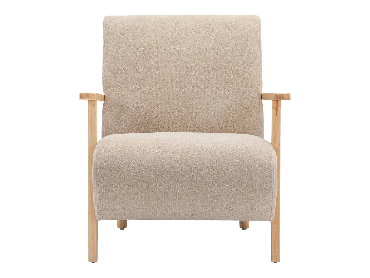 Poltrona|Vente-unique Poltrona tecido e madeira , estilo contemporâneo JULOMO Bege