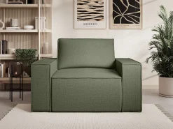 Poltrona*Vente-unique Poltrona tecido texturizado estilo design AMELIA Verde