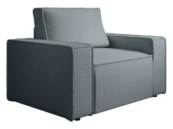 Vente-unique Poltrona tecido texturizado estilo design AMELIA Azul