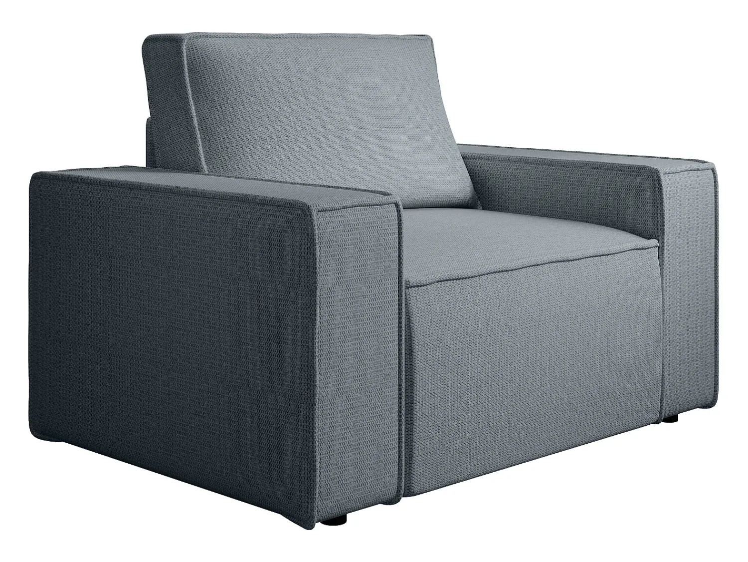 Vente-unique Poltrona tecido texturizado estilo design AMELIA Azul
