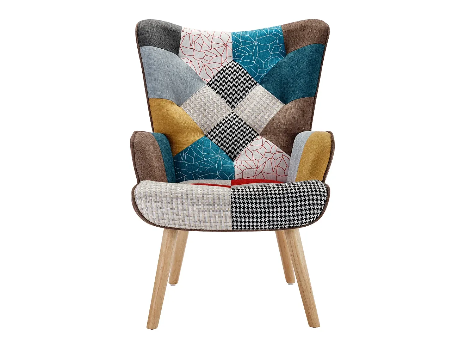 Clearance Vente-unique Poltrona VATELY em tecido patchwork Multicor
