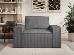 Vente-unique Poltrona veludo canelado estilo design AMELIA^ Poltrona