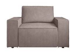 Poltrona|Vente-unique Poltrona veludo canelado estilo design AMELIA Malva
