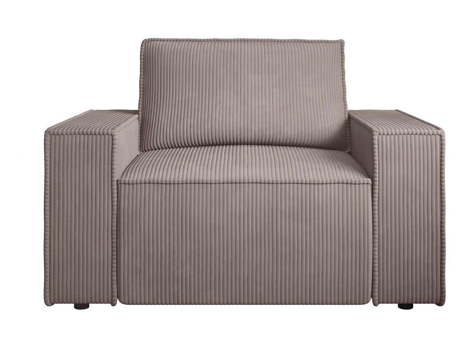 Poltrona|Vente-unique Poltrona veludo canelado estilo design AMELIA Malva