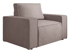 Poltrona|Vente-unique Poltrona veludo canelado estilo design AMELIA Malva