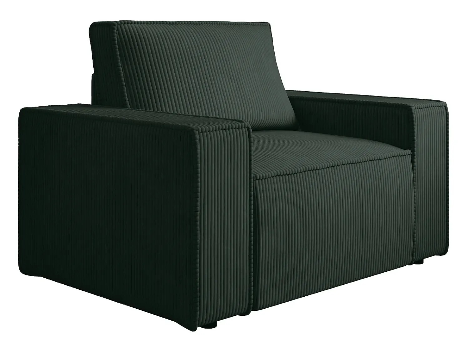 Vente-unique Poltrona veludo canelado verde abeto estilo design AMELIA^ Poltrona