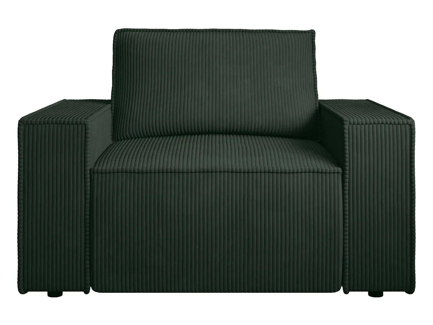 Vente-unique Poltrona veludo canelado verde abeto estilo design AMELIA^ Poltrona