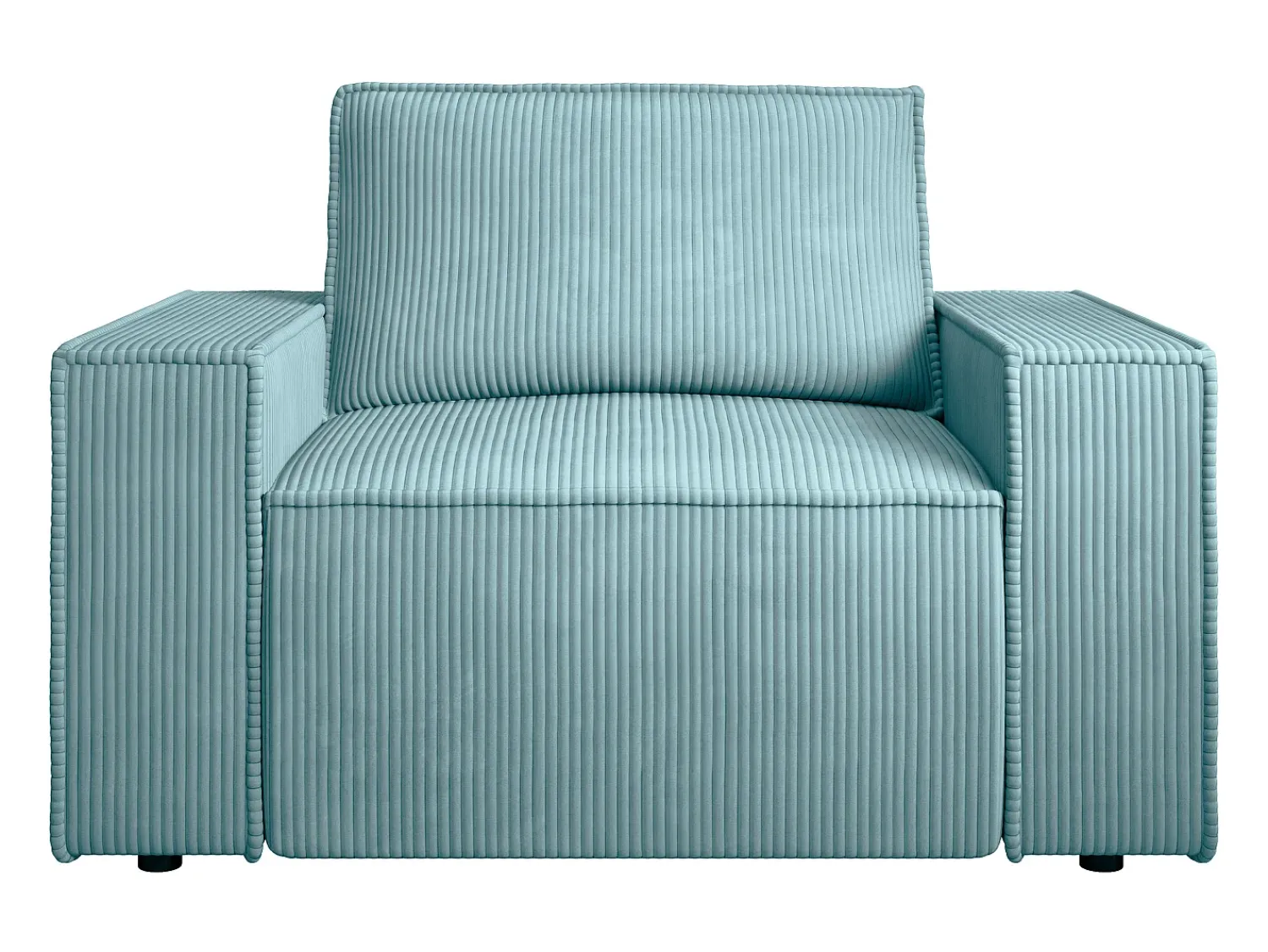 Best Vente-unique Poltrona veludo canelado azul-turquesa estilo design AMELIA Azul turquesa