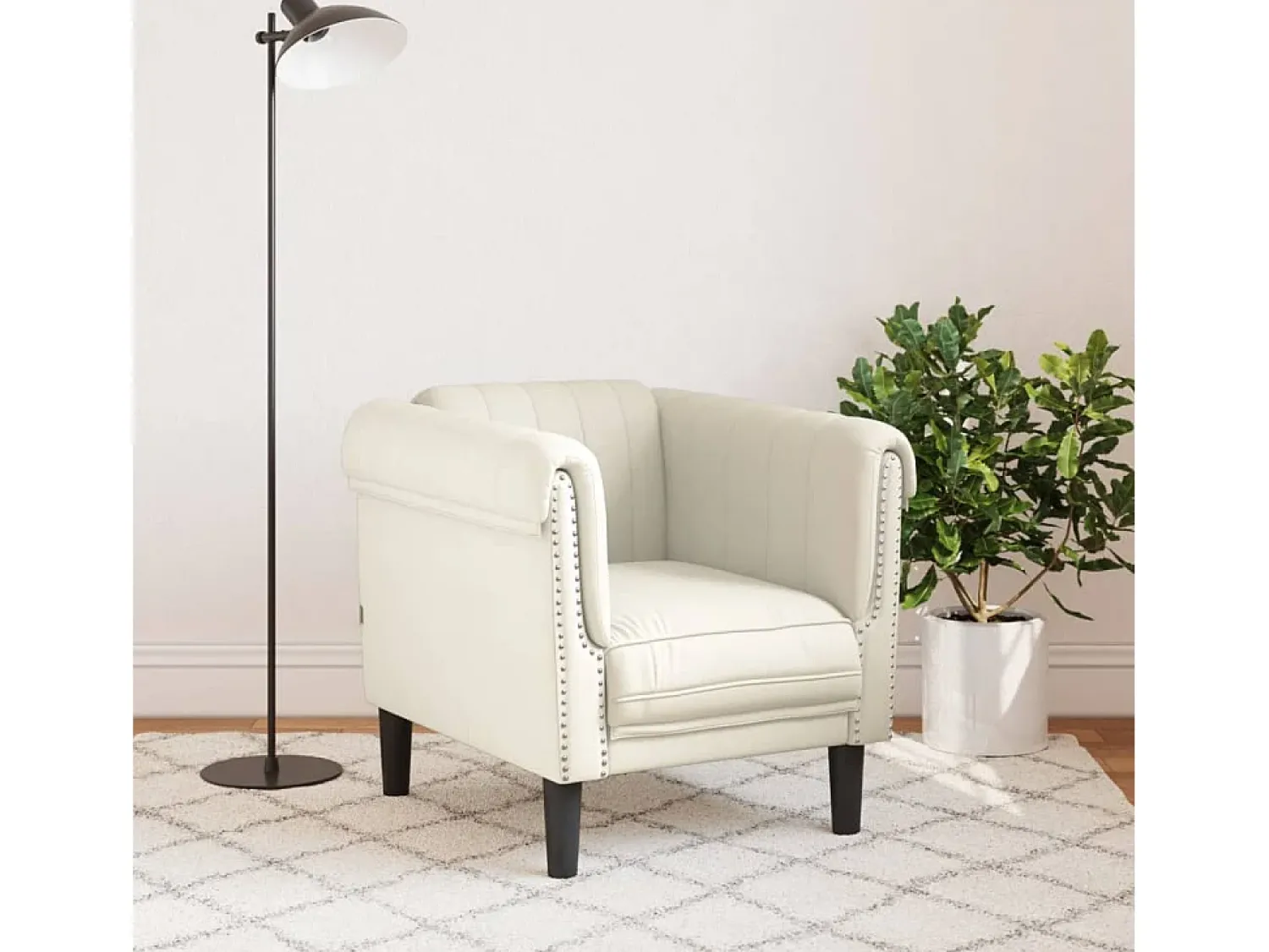 Poltrona veludo cor PT763241 Creme