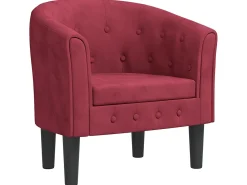 Poltrona* Poltrona veludo tinto PT573678 Vermelho