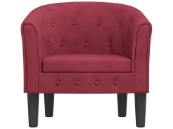 Poltrona* Poltrona veludo tinto PT573678 Vermelho