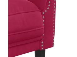 vidaxl Poltrona veludo -tinto Vermelho