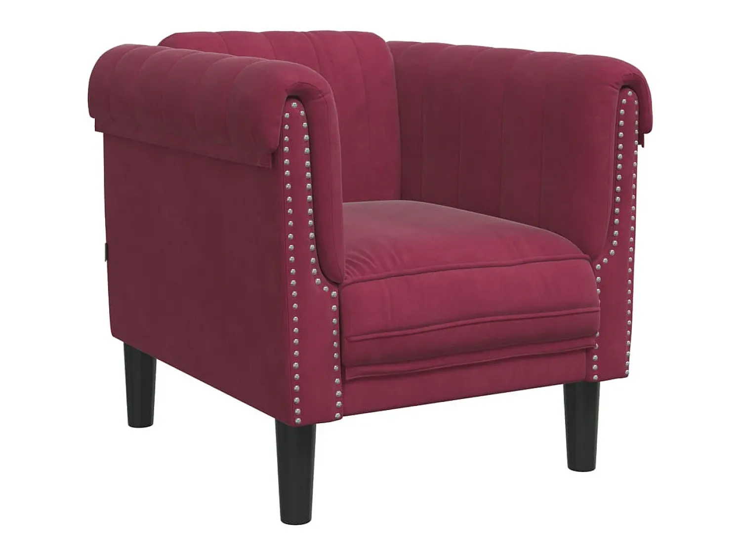New Poltrona veludo -tinto PT355919 Vermelho