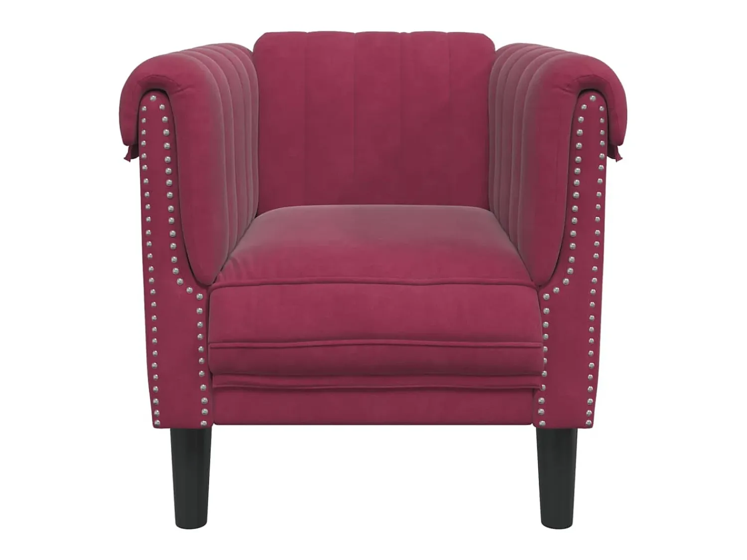 New Poltrona veludo -tinto PT355919 Vermelho