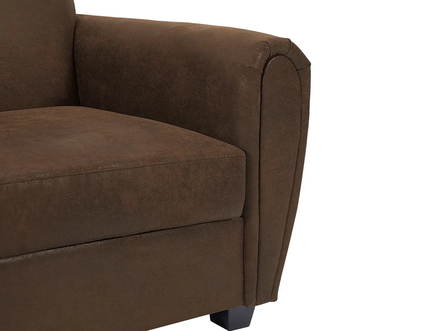 Poltrona|Vente-unique Poltrona VICTORY III em microfibra com aparência de couro envelhecido. Castanho