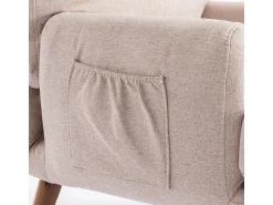 Hot ModernLuxe Poltrona Vonvertible com apoio para os pés e encosto ajustável - Bege