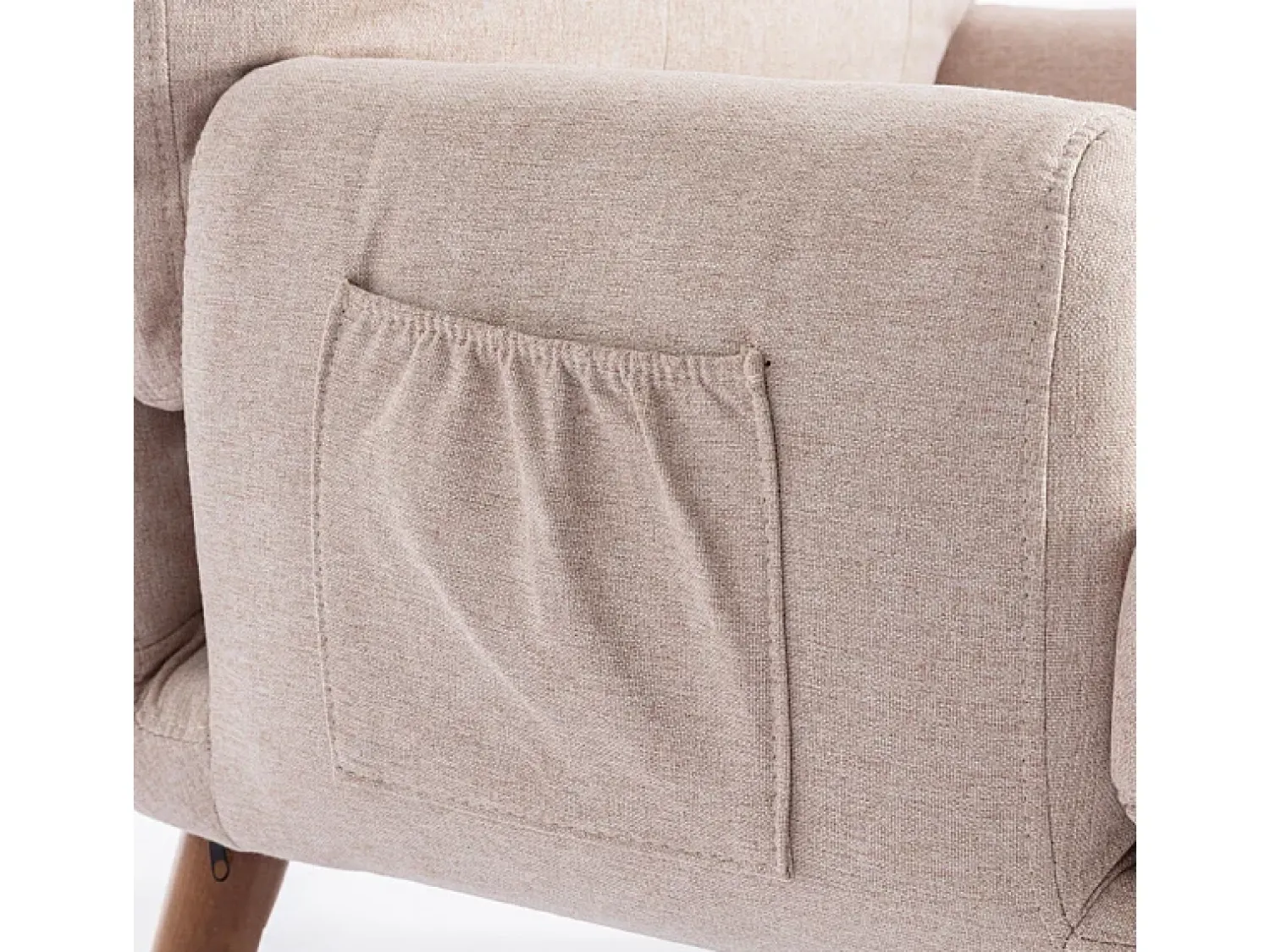 Hot ModernLuxe Poltrona Vonvertible com apoio para os pés e encosto ajustável - Bege