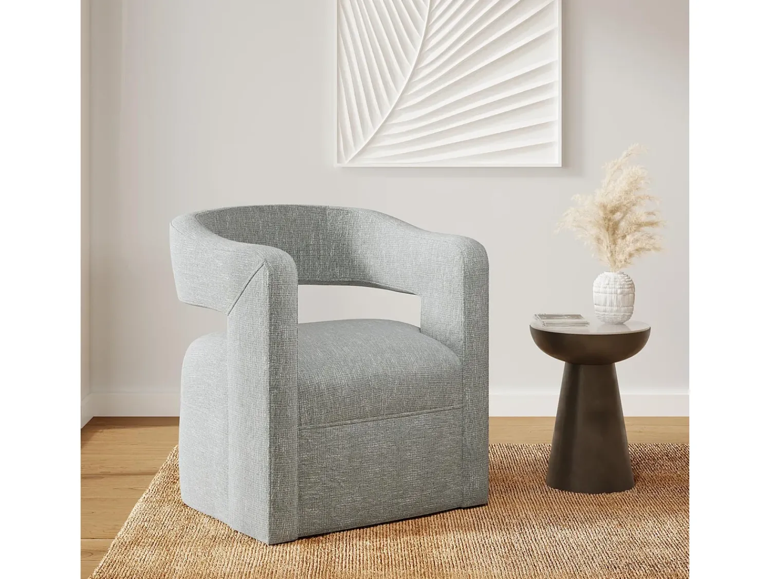 Poltrona 73,5x82,5x76 cm Cinza claro Leith LET73G^ Poltrona