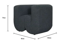 Poltrona* Poltrona 100x75x85 cm cinza escuro Nua N88-100-6 Cinzento