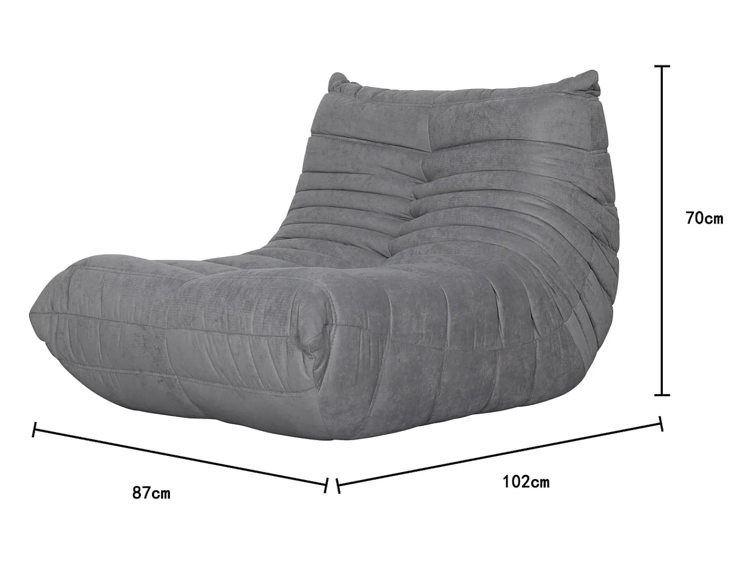 Poltrona* Poltrona 87x70x102 cm cinza nua n23-11 Cinzento