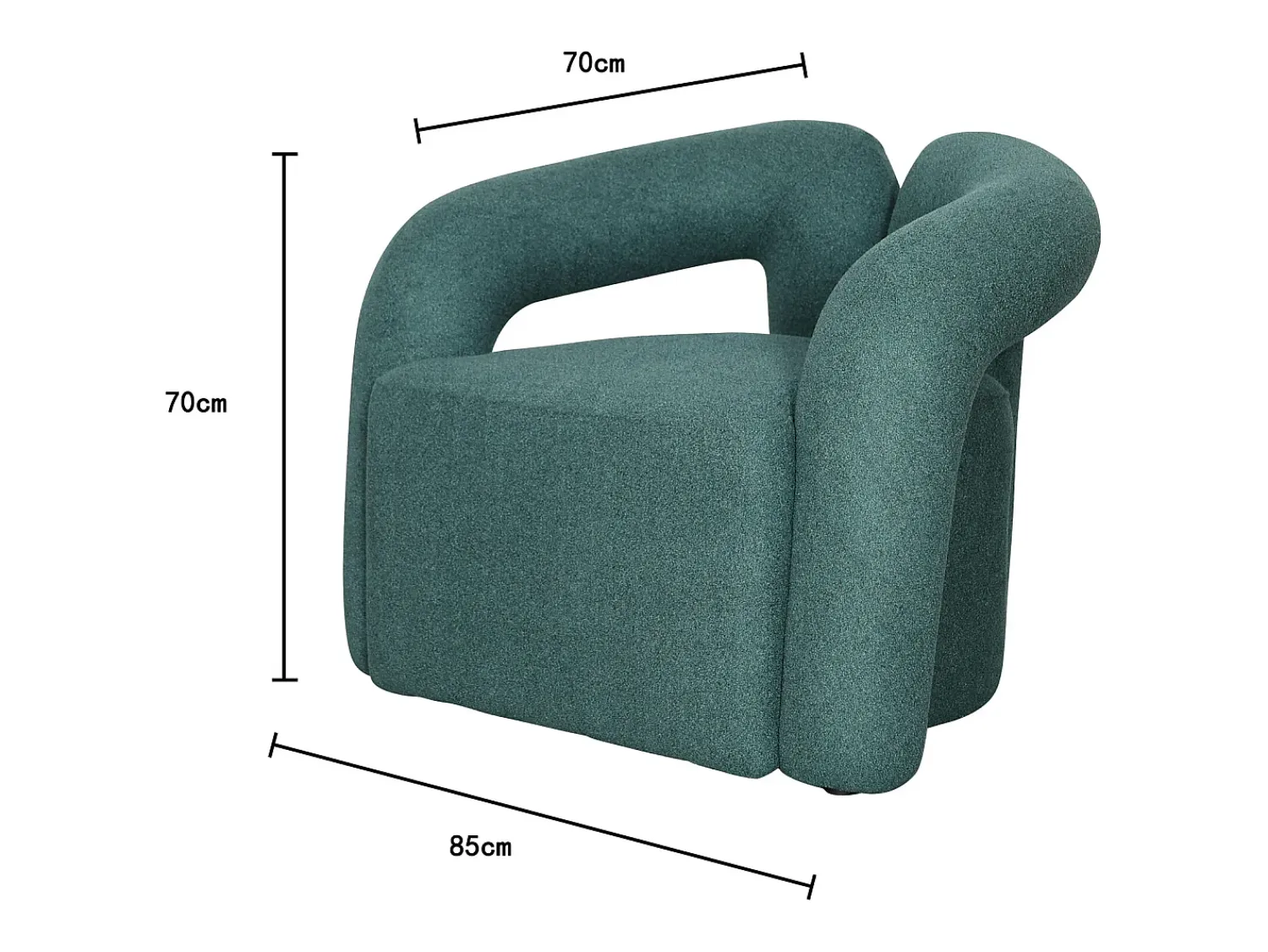 Poltrona 85x70x70 cm esmeralda nua n14-18 Verde