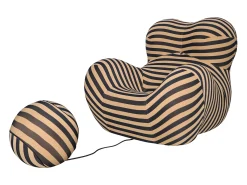 Poltrona 76x68x63 cm Preto Bege nua n31-29^ Poltrona