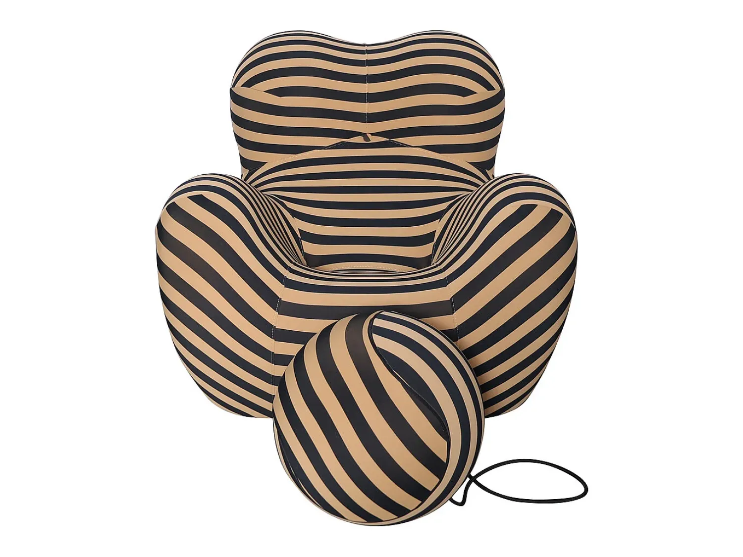 Poltrona 76x68x63 cm Preto Bege nua n31-29^ Poltrona