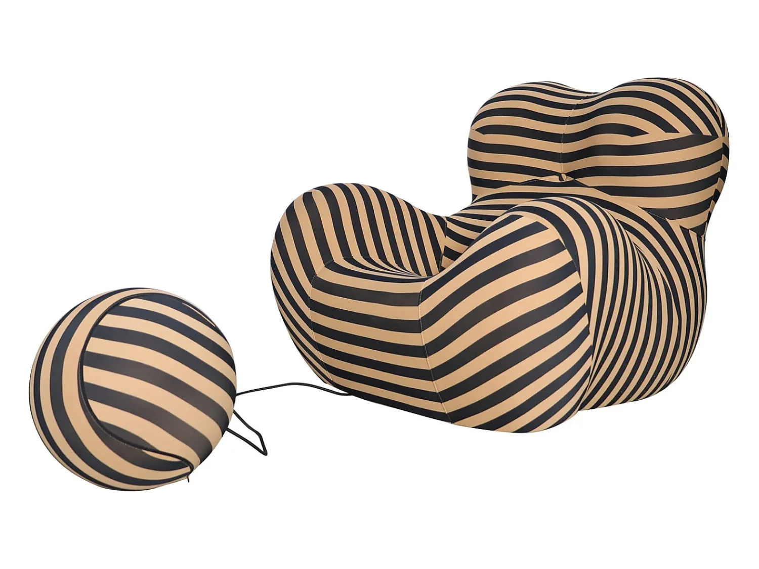 Poltrona 76x68x63 cm Preto Bege nua n31-29^ Poltrona