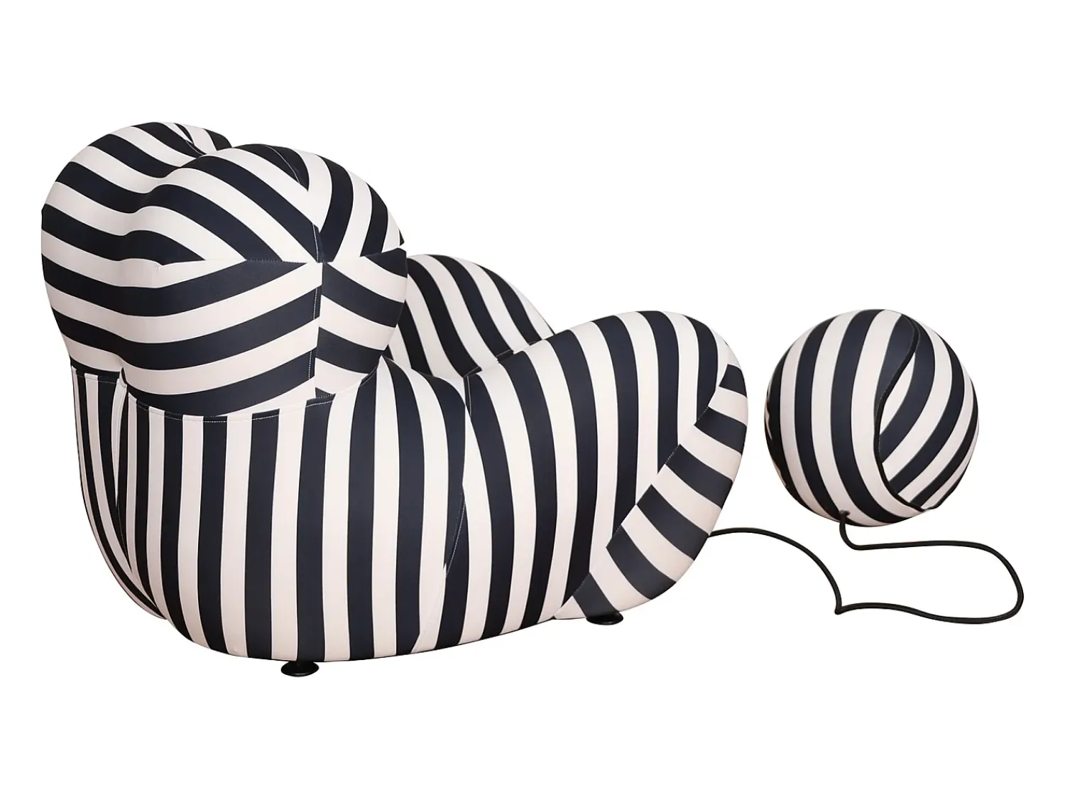 Poltrona 76x63x68 cm preto e branco nua n31-5^ Poltrona