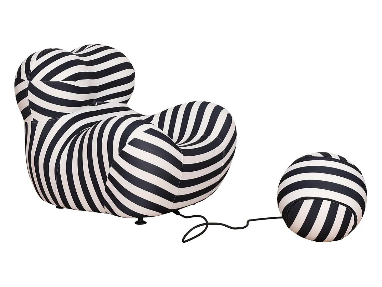Poltrona 76x63x68 cm preto e branco nua n31-5^ Poltrona