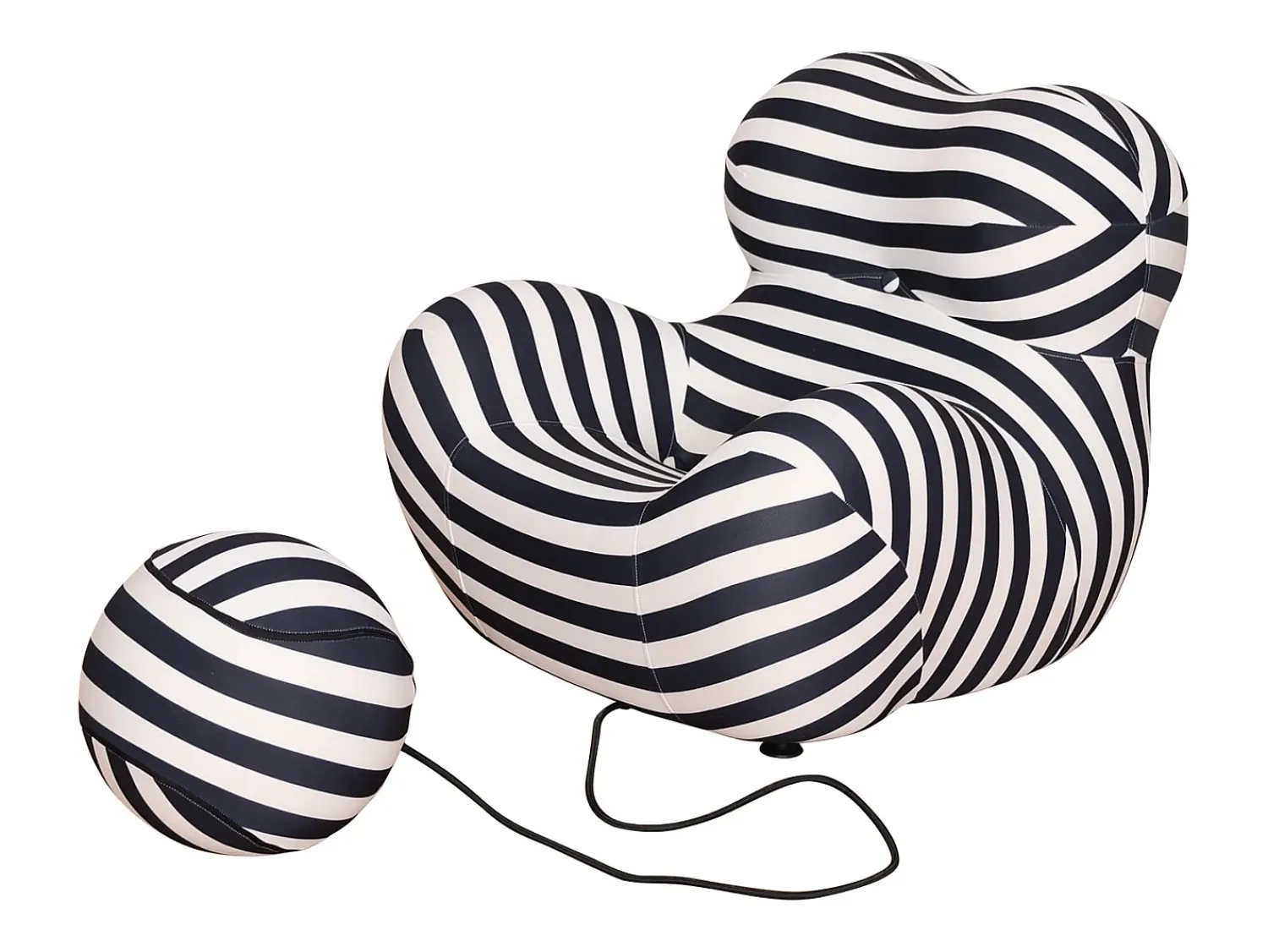 Poltrona 76x63x68 cm preto e branco nua n31-5^ Poltrona
