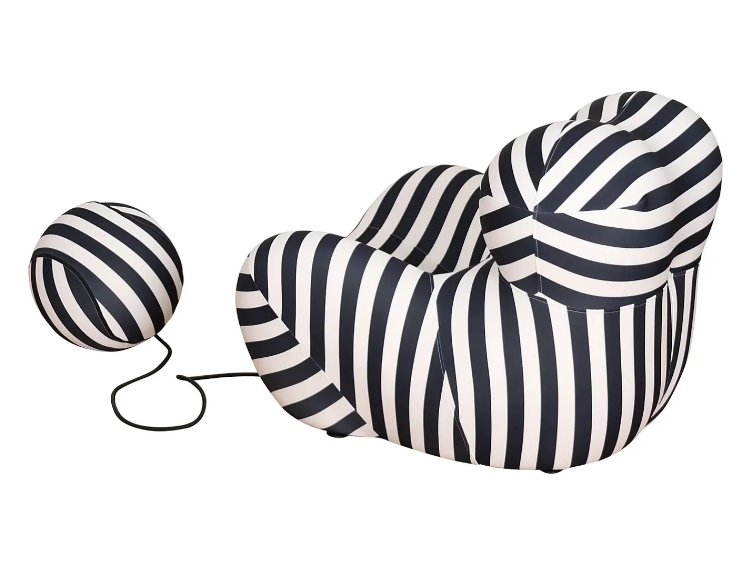 Poltrona 76x63x68 cm preto e branco nua n31-5^ Poltrona