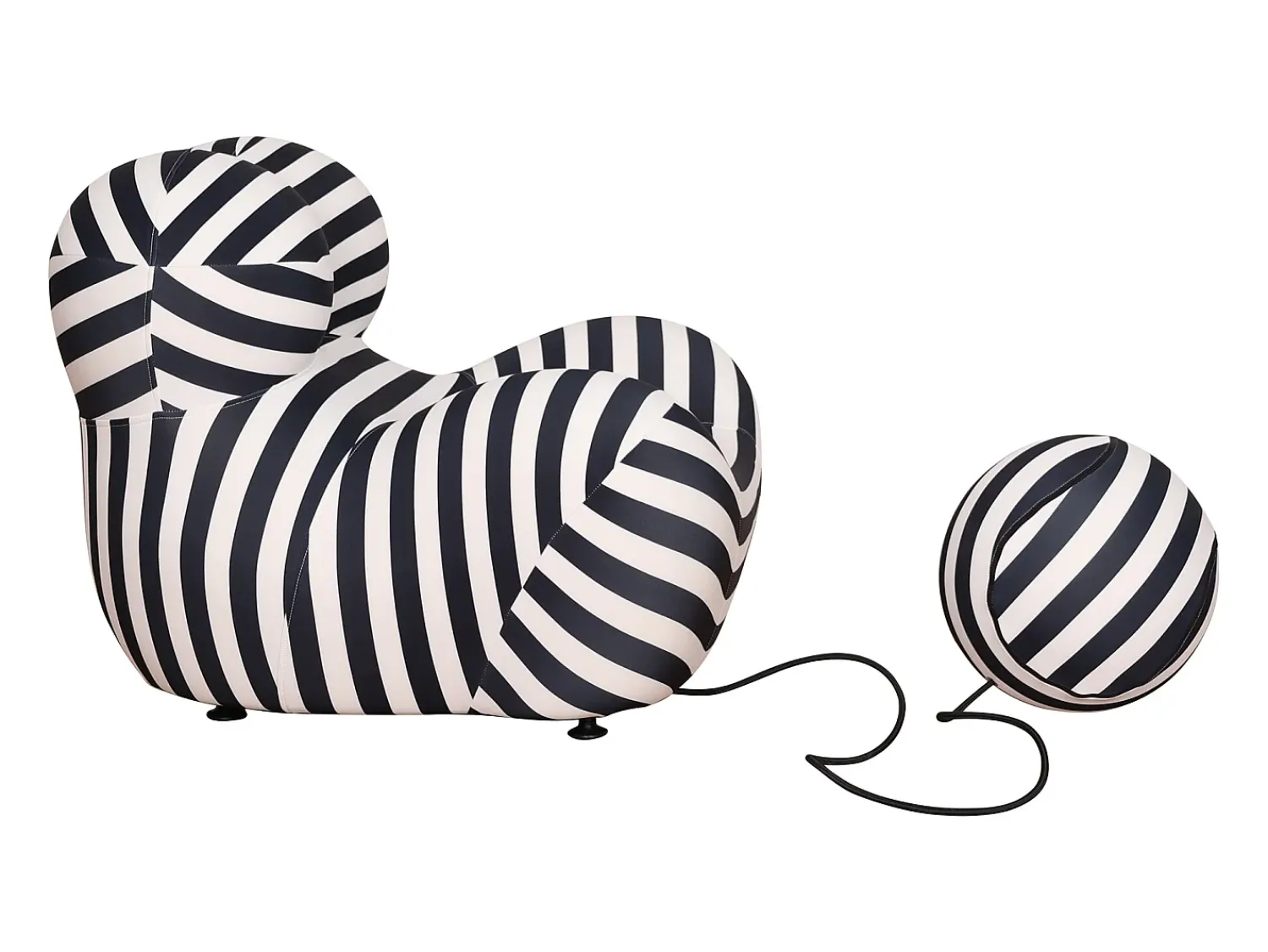 Poltrona 76x63x68 cm preto e branco nua n31-5^ Poltrona