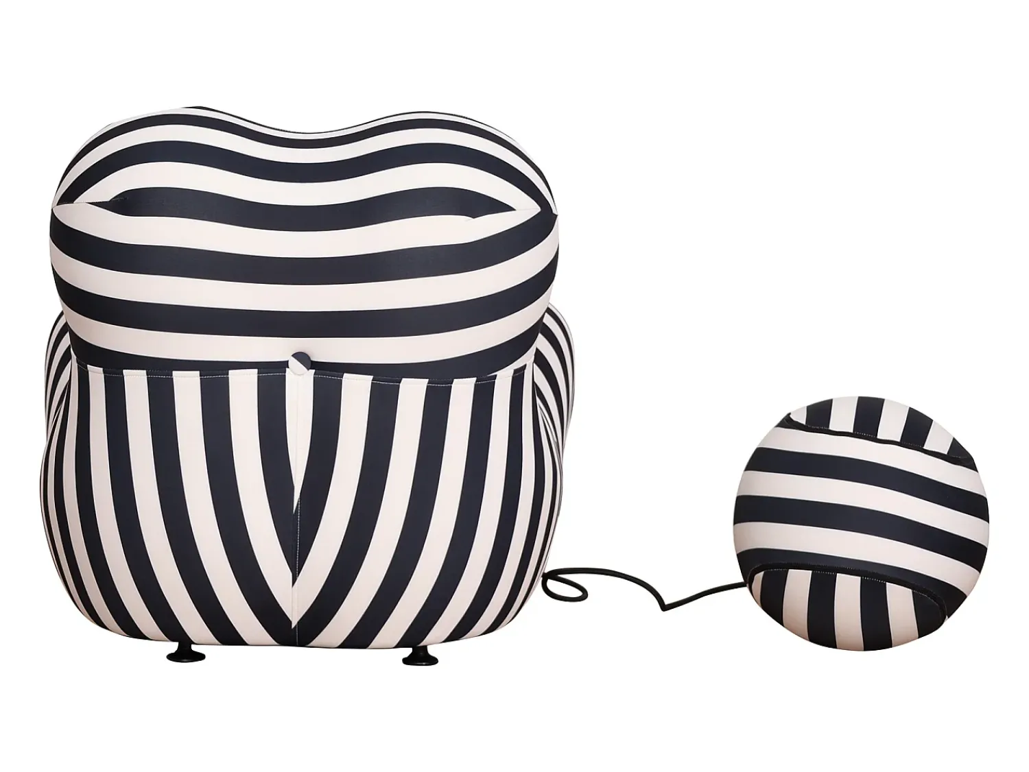 Poltrona 76x63x68 cm preto e branco nua n31-5^ Poltrona
