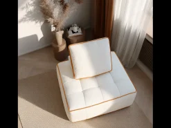 Poltrona Zen 1 lugar - branco e laranja^ Poltrona