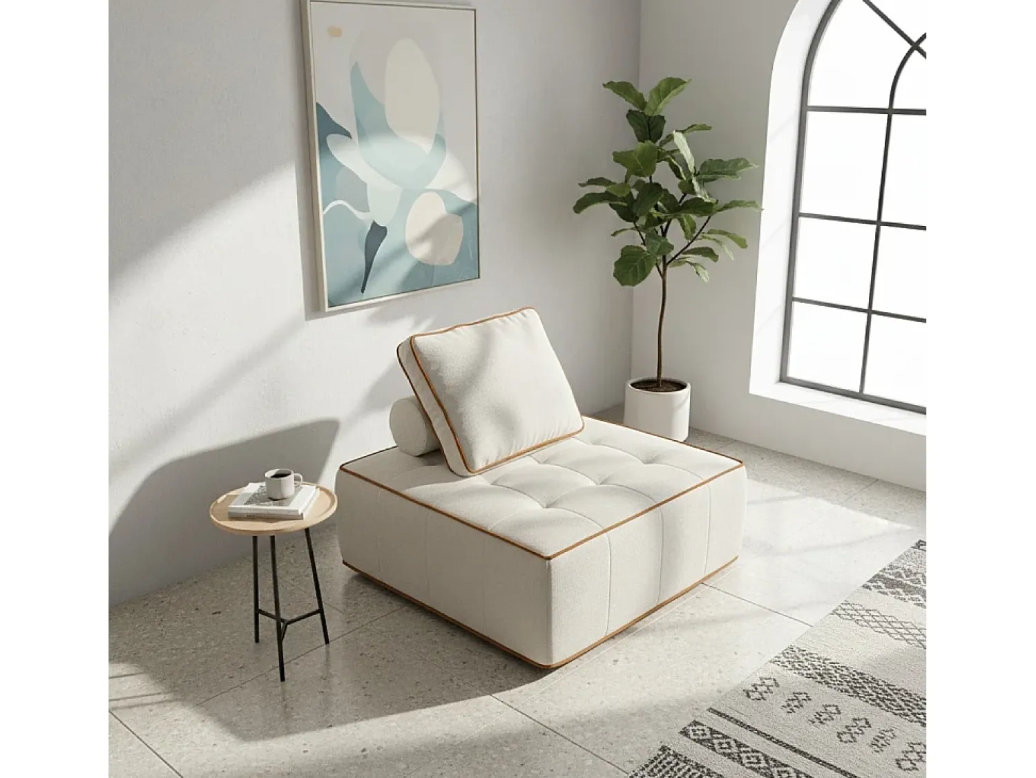 Poltrona Zen 1 lugar - branco e laranja^ Poltrona