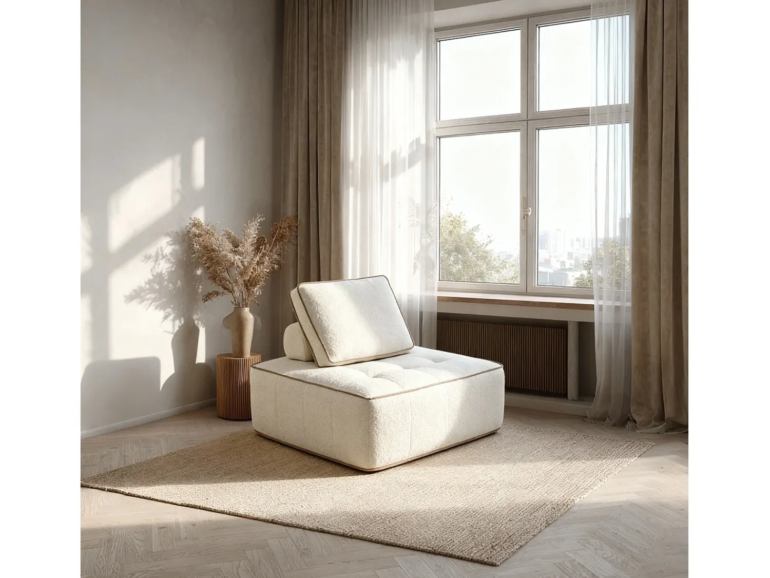 Poltrona* Poltrona Zen 1 lugar - branco e areia Branco sujo