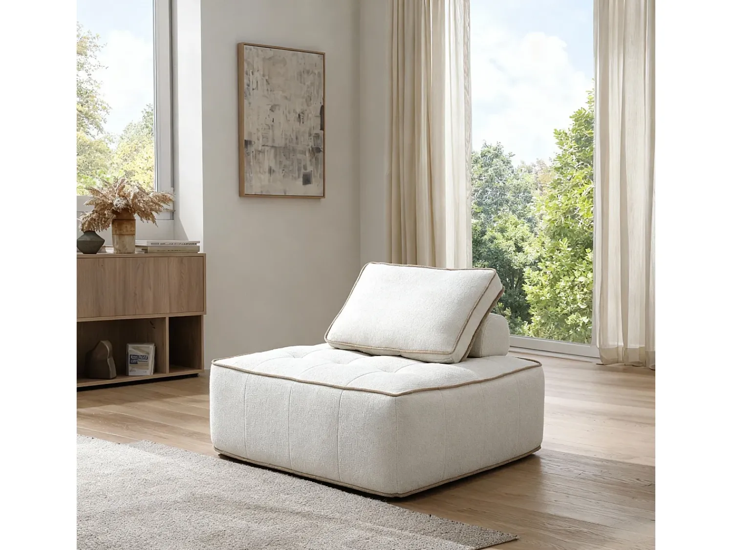 Poltrona* Poltrona Zen 1 lugar - branco e areia Branco sujo