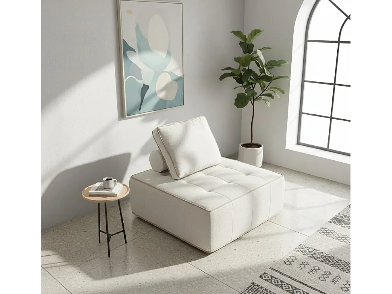 Poltrona* Poltrona Zen 1 lugar - branco e areia Branco sujo
