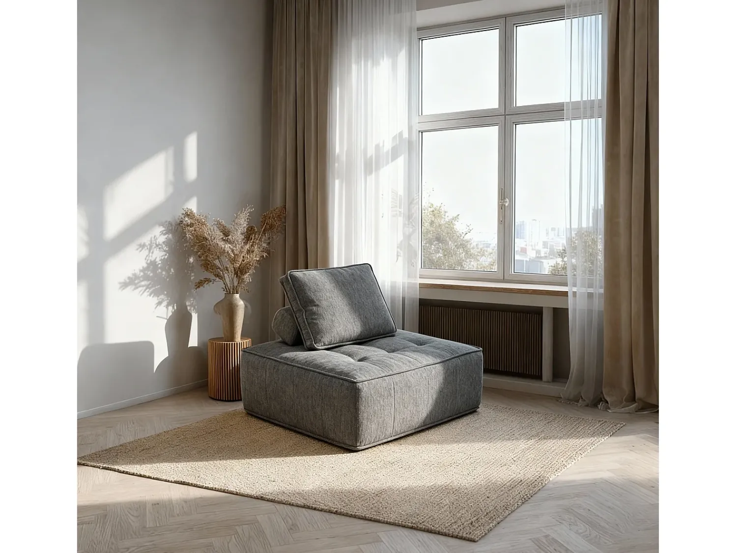 Poltrona Zen 1 lugar - cinza^ Poltrona