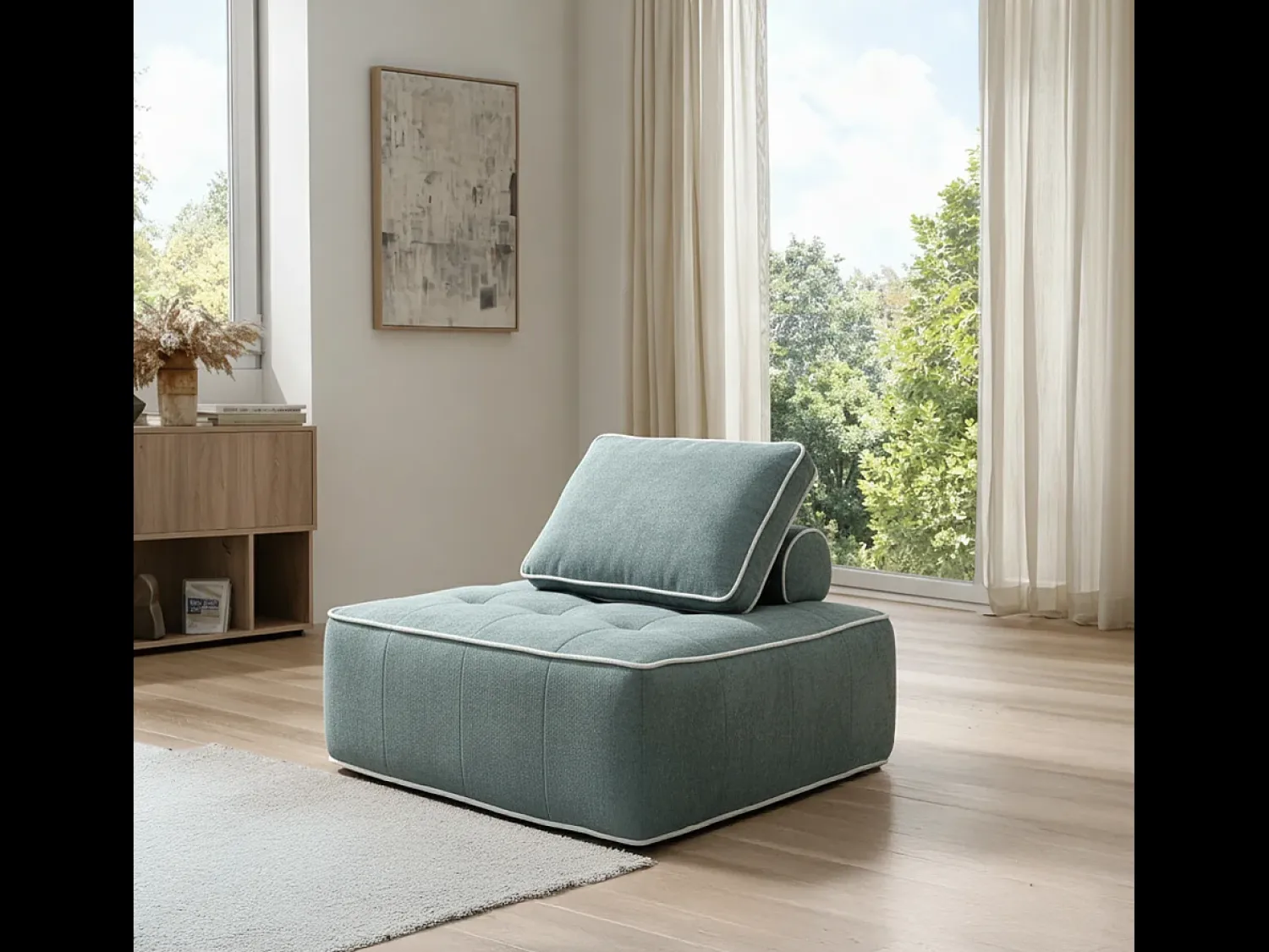 Poltrona| Poltrona Zen 1 lugar - sálvia e branco Verde claro