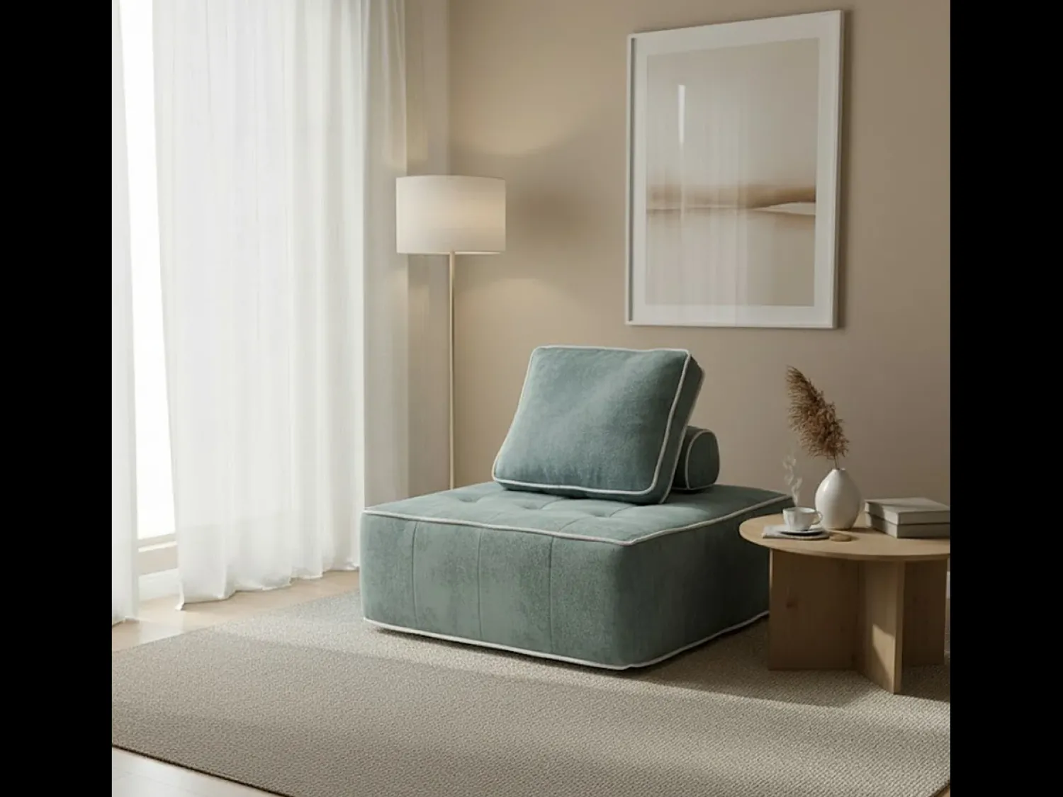 Poltrona| Poltrona Zen 1 lugar - sálvia e branco Verde claro