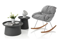 Poltrona| Poltrona ZEN com cadeira de baloiço cinzenta Cinzento claro