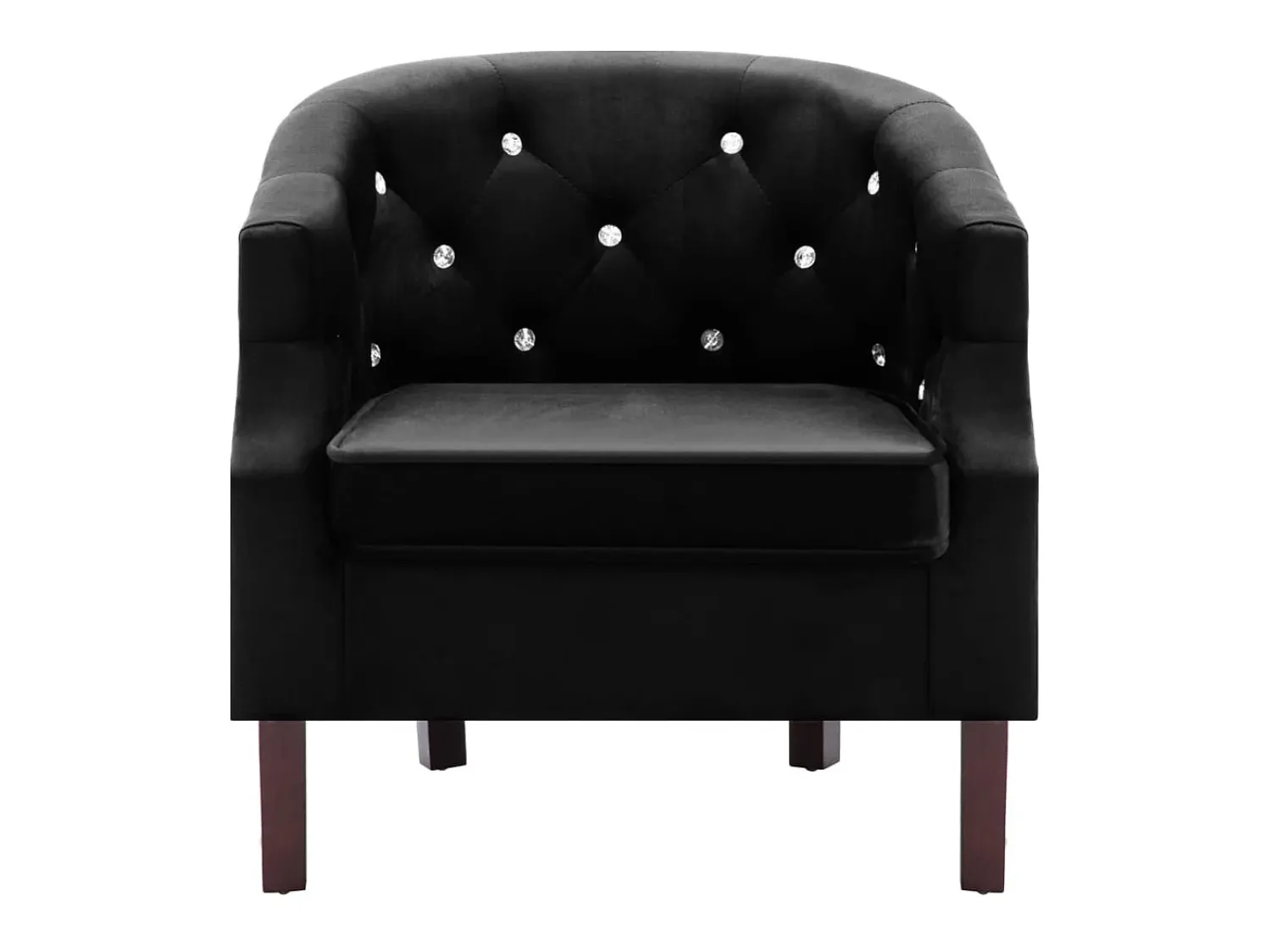 Outlet Helloshop26 Poltrona/cadeira/sofá de clube com estofamento em veludo 1102155/4 Preto