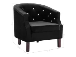 Outlet Helloshop26 Poltrona/cadeira/sofá de clube com estofamento em veludo 1102155/4 Preto