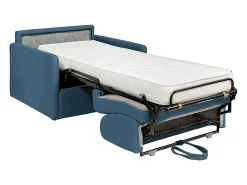 Poltrona|Vente-unique Poltrona-cama conversível rápida em tecido - Dormir 100 cm - Colchão 14 cm - CALIFE Azul